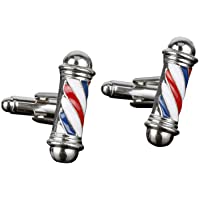 OULII 2 clips de corbata para hombre- estilo barbero- para negocios- fiesta de noche- color plateado